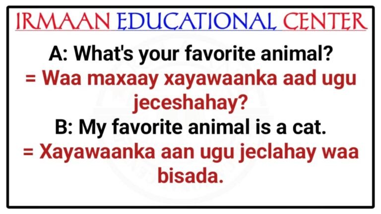 JUMLADO FASIRAN, WADAS SHEEKEYSI FASIRAN IYO ERAYO FASIRAN